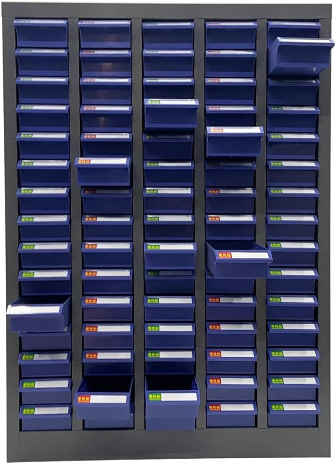 75 Drawers Bolt Bin Cabinet Nut and Bolt Organizer ABS Marterial with Partitions and Labels for Workshop Garage Hardware Storage