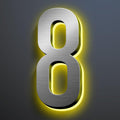 Backlit Illuminated LED Home Address Numbers, Up-Scale Modern Look, Stainless Steel Hand-Polished For House Address Signs, Lighted House Number For Outside,18 Inch/450mm,8