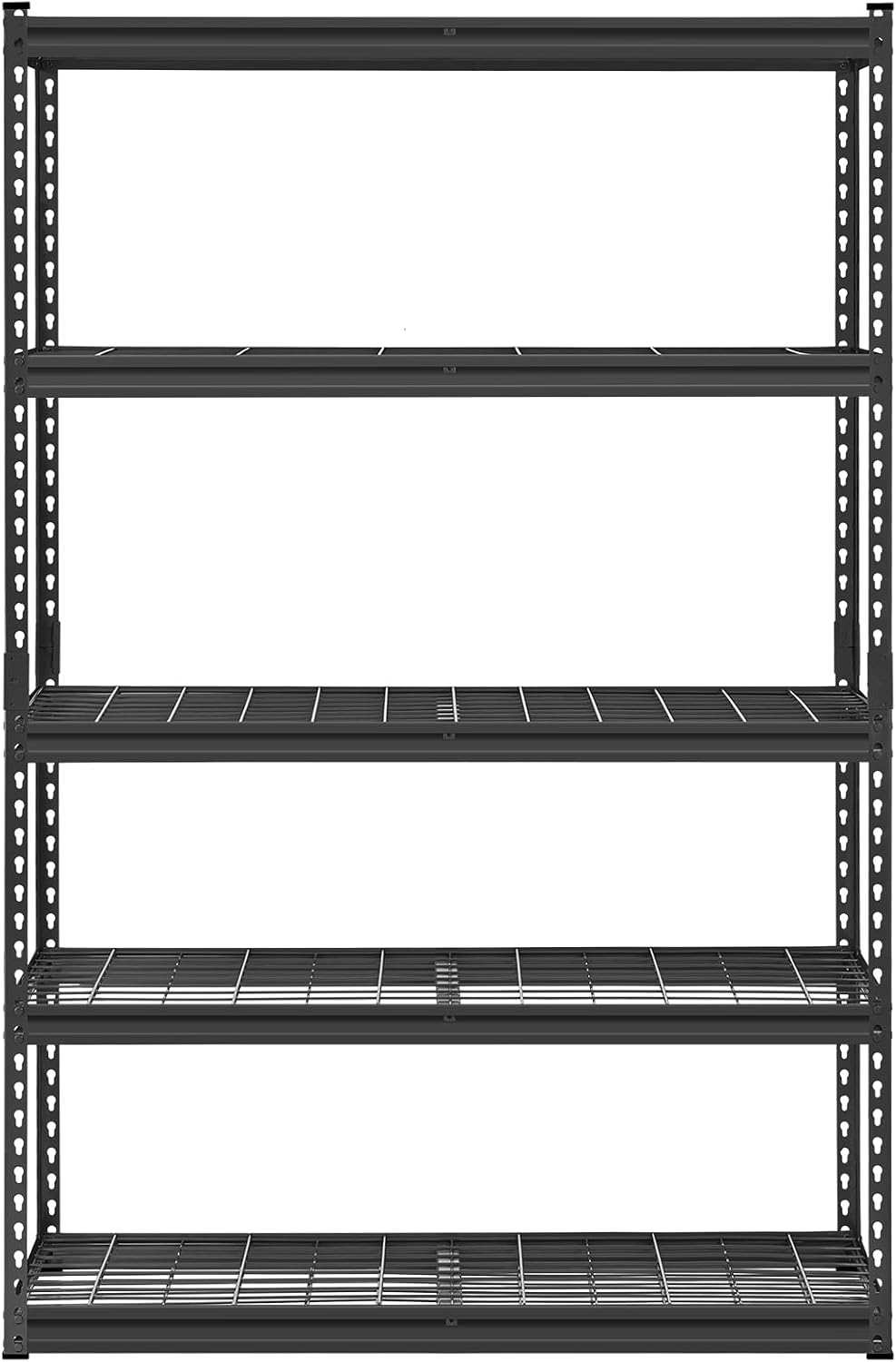 VEVOR Storage Shelves, 2500 lbs, 5 Tier Heavy Duty Garage Shelving, 18' D x 48' W x 72' H Adjustable Metal Shelves for Industrial Shelving Unit Utility Shelf, for Kitchen, Warehouse, Basement, Black