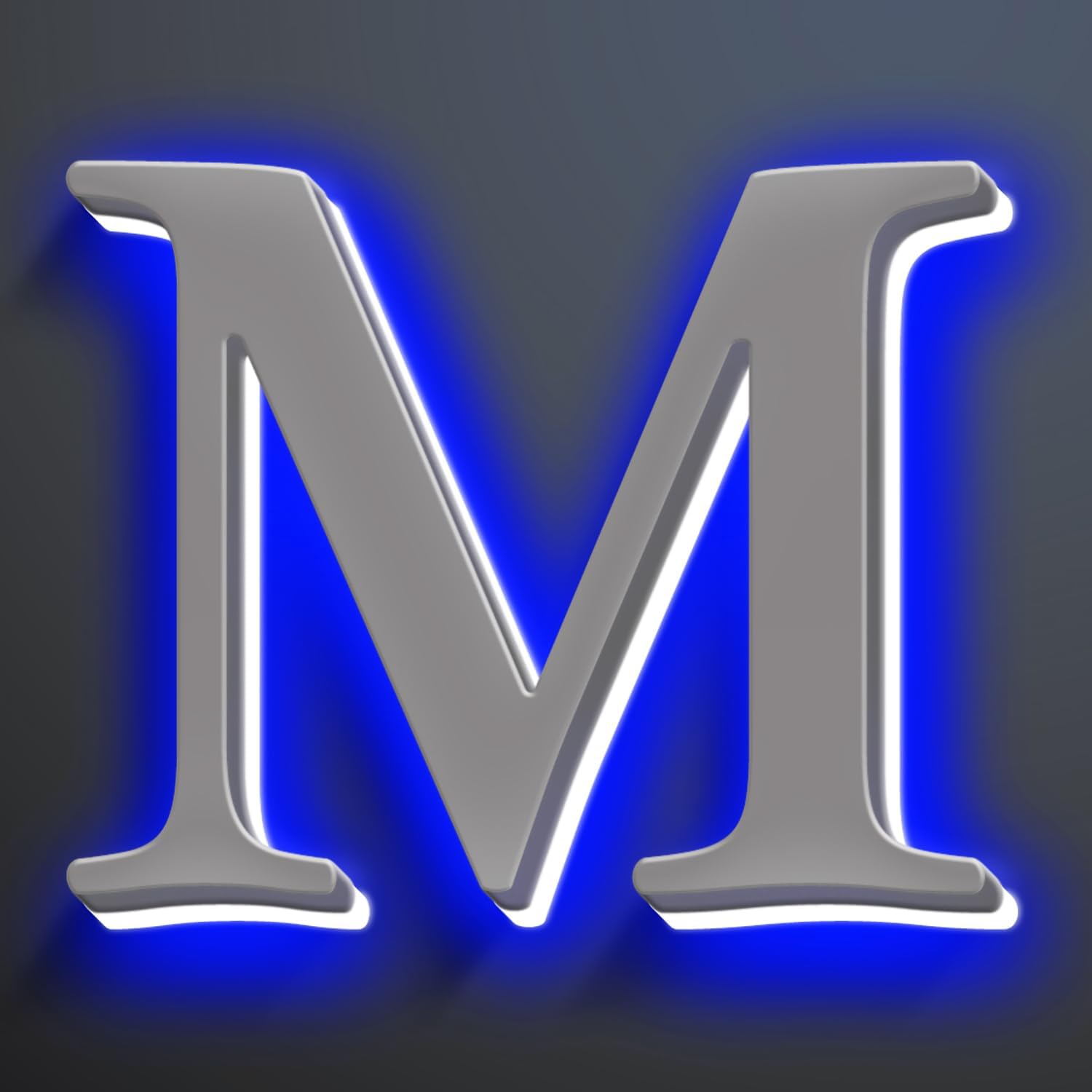 Backlit LED Illuminated Home Address Numbers 16 Inch, Stainless Steel Hand-Polished For House Address Signs, Large Lighted House Numbers, Modern Address Numbers,M