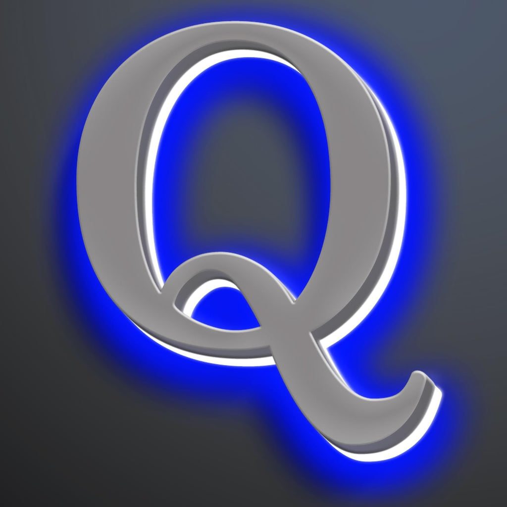 Backlit LED Illuminated Home Address Numbers 16 Inch, Stainless Steel Hand-Polished For House Address Signs, Large Lighted House Numbers, Modern Address Numbers,Q