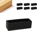 WGVI Long Rectangle Ceramic Planter Vase in Black 12' x 4' x 4'H, Block Rectangular Terrarium Box Pot, Flower Arrangement, Table top Centerpiece, Home Decor Organization Storage Container, 6 Pcs.