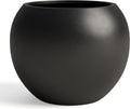 DTY Premium Mt Sherman Fiberstone Sphere Planter for Indoor Outdoor Use, Round Pot for Olive Tree, Lightweight, Smooth Finishes. 2 Extra Coco Mats. Black, Large 21.1'' D x 16.7'' H. 14.6' Pot Opening