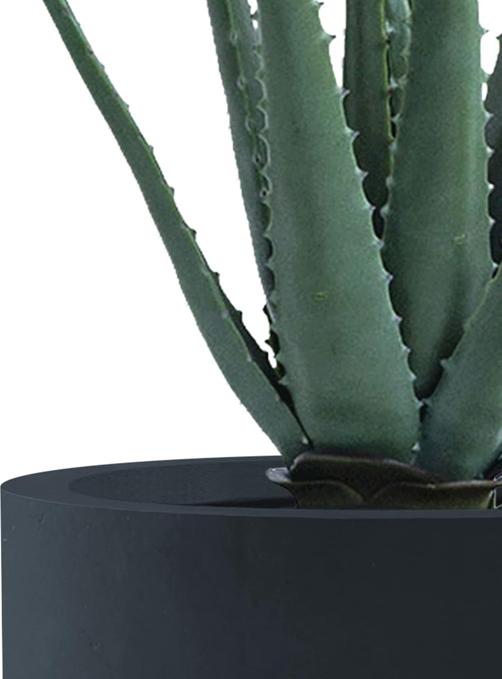 Kante 31.4' and 23.6' H Charcoal Finish Concrete Tall Planters Large Outdoor Indoor Decorative Plant Pots with Drainage Hole and Rubber Plug, Modern Tapered Style for Home and Garden