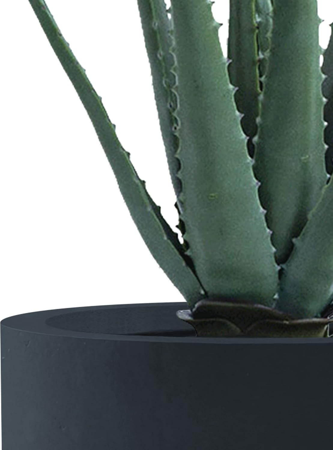 Kante 31.4' and 23.6' H Charcoal Finish Concrete Tall Planters Large Outdoor Indoor Decorative Plant Pots with Drainage Hole and Rubber Plug, Modern Tapered Style for Home and Garden