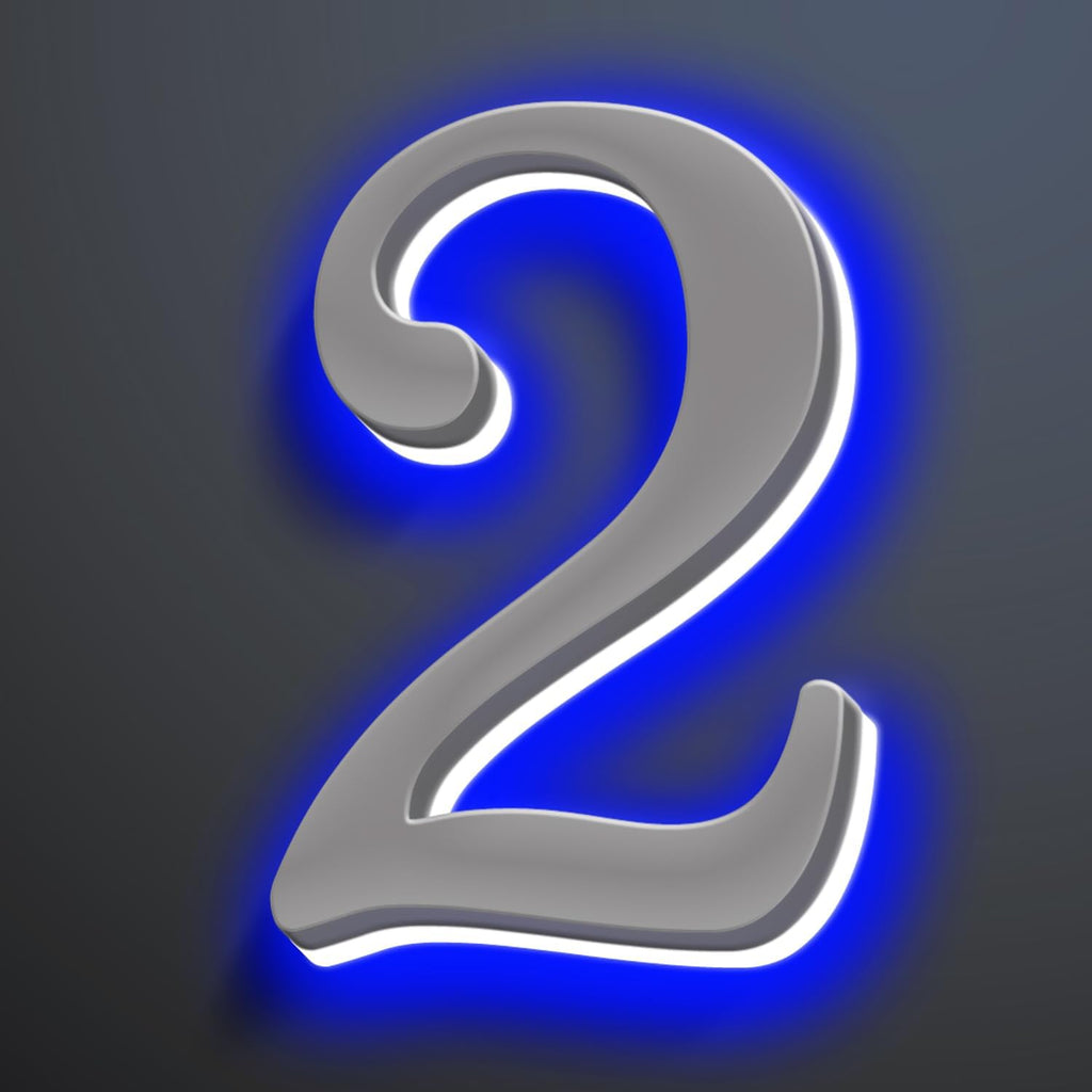 Backlit LED Illuminated Home Address Numbers 16 Inch, Stainless Steel Hand-Polished For House Address Signs, Large Lighted House Numbers, Modern Address Numbers,2