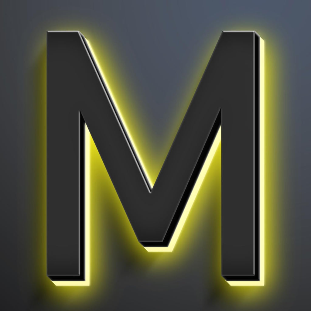 16 Inch Backlit LED Illuminated Address Signs For House Hand-polished Address Numbers For House Modern Large Lighted Metal House Numbers For Outside,M