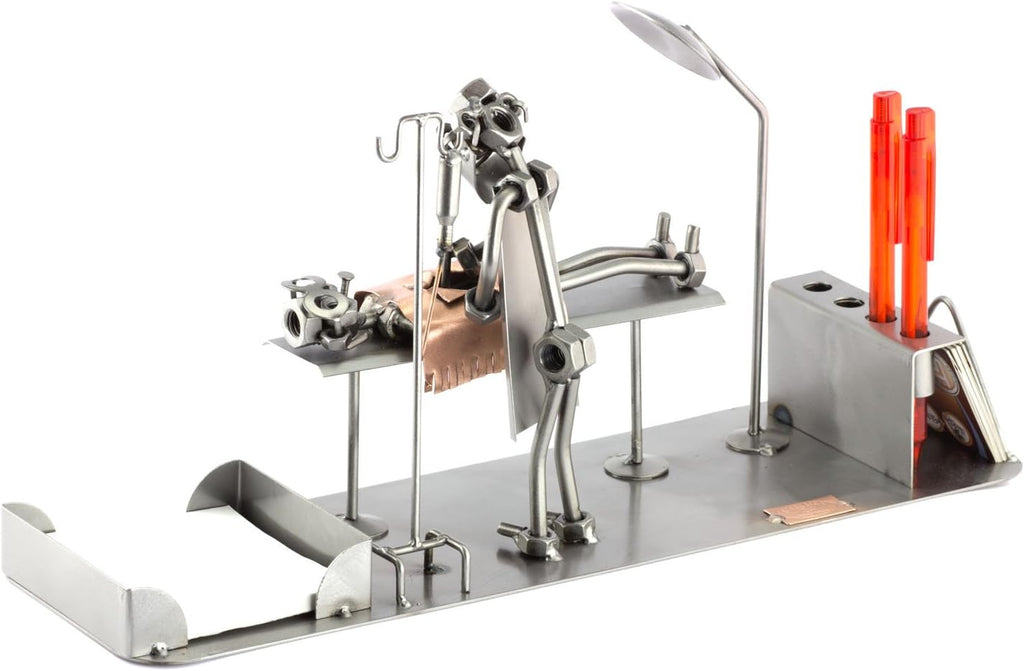 Steelman24 Surgeon Desk Organizer Sculpture Nuts and Bolts Handmade Ornaments Made in Germany Metal Figurine
