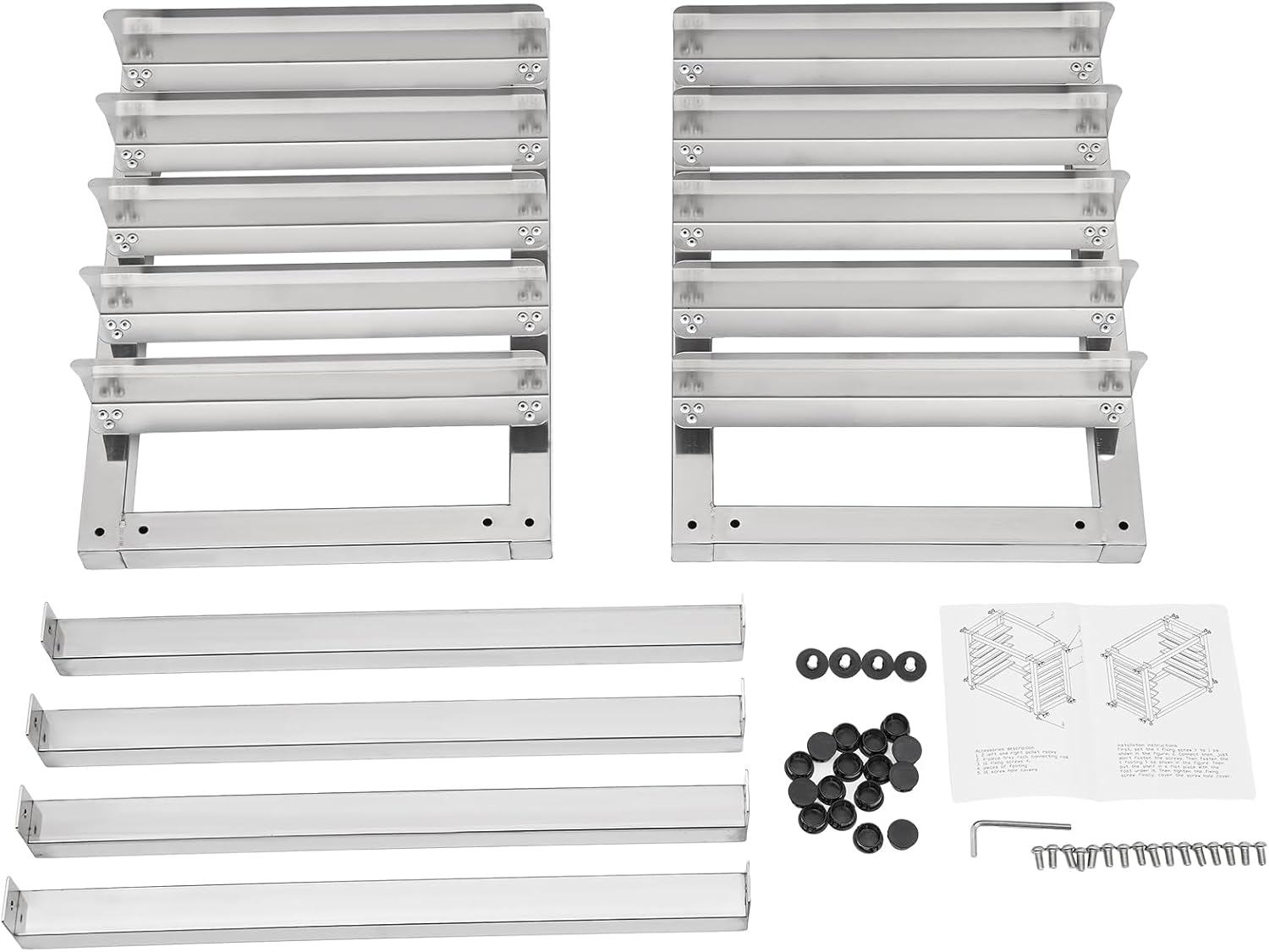 5-Tier Pan Rack, Stainless Steel Bakery Rack, Bakers Rack for Home Commercial Kitchen, Restaurant, Cafeteria, Dessert Shop