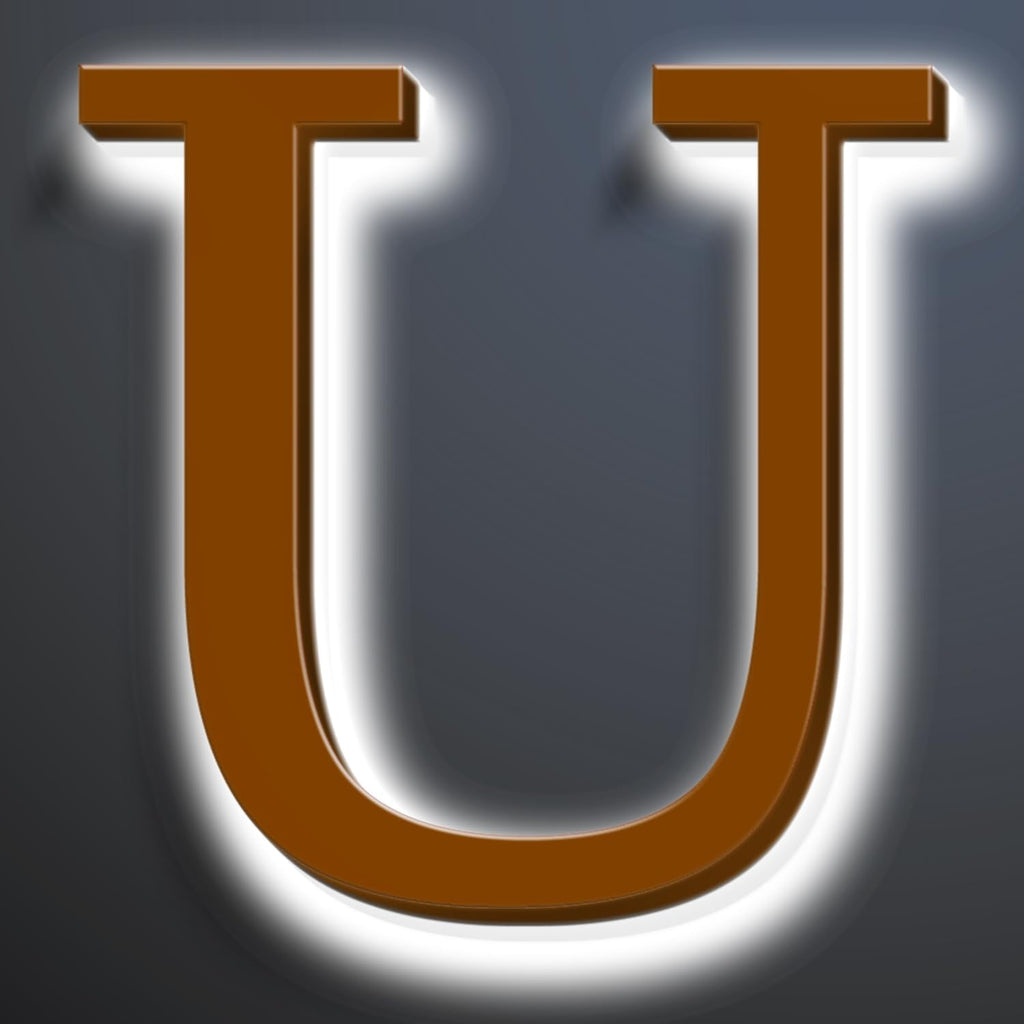 Illuminated LED House Numbers 20 Inch, Backlit LED Illuminated Address Number, Large Modern Lighted House Number For Outdoor, Metal Address Signs, Brown, White Light,U