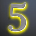 Illuminated Home Address Numbers 16 Inch, Backlit Illuminated LED House Number For Outside, Lighted Up House Address Numbers, Metal House Numbers With LED Lights,5