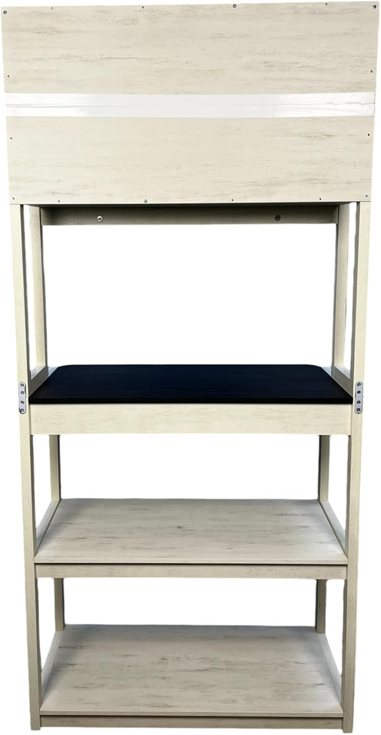31.5' White and Black Color 5 Tier Bakers Rack for Kitchen with Storage, Coffee Bar, Kitchen Shelves, Microwave Stand