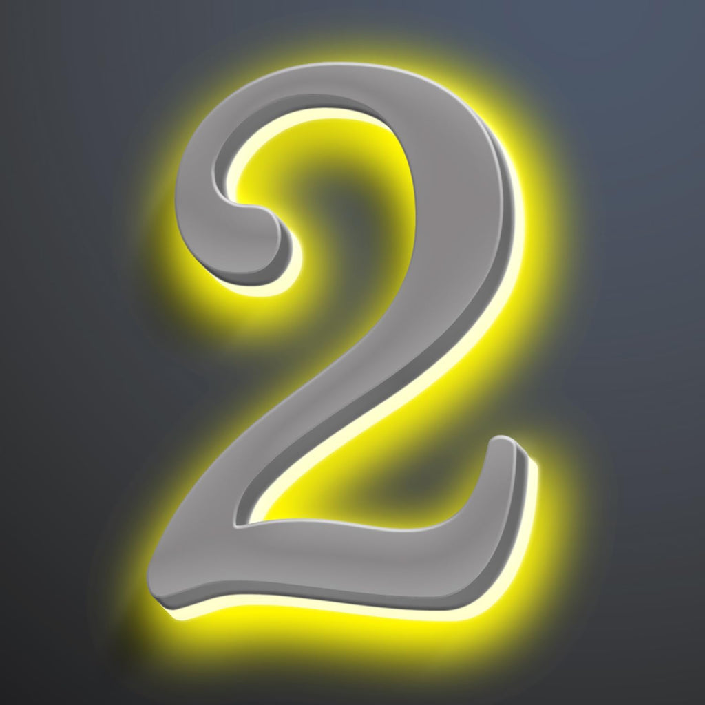 Illuminated Home Address Numbers 16 Inch, Backlit Illuminated LED House Number For Outside, Lighted Up House Address Numbers, Metal House Numbers With LED Lights,2