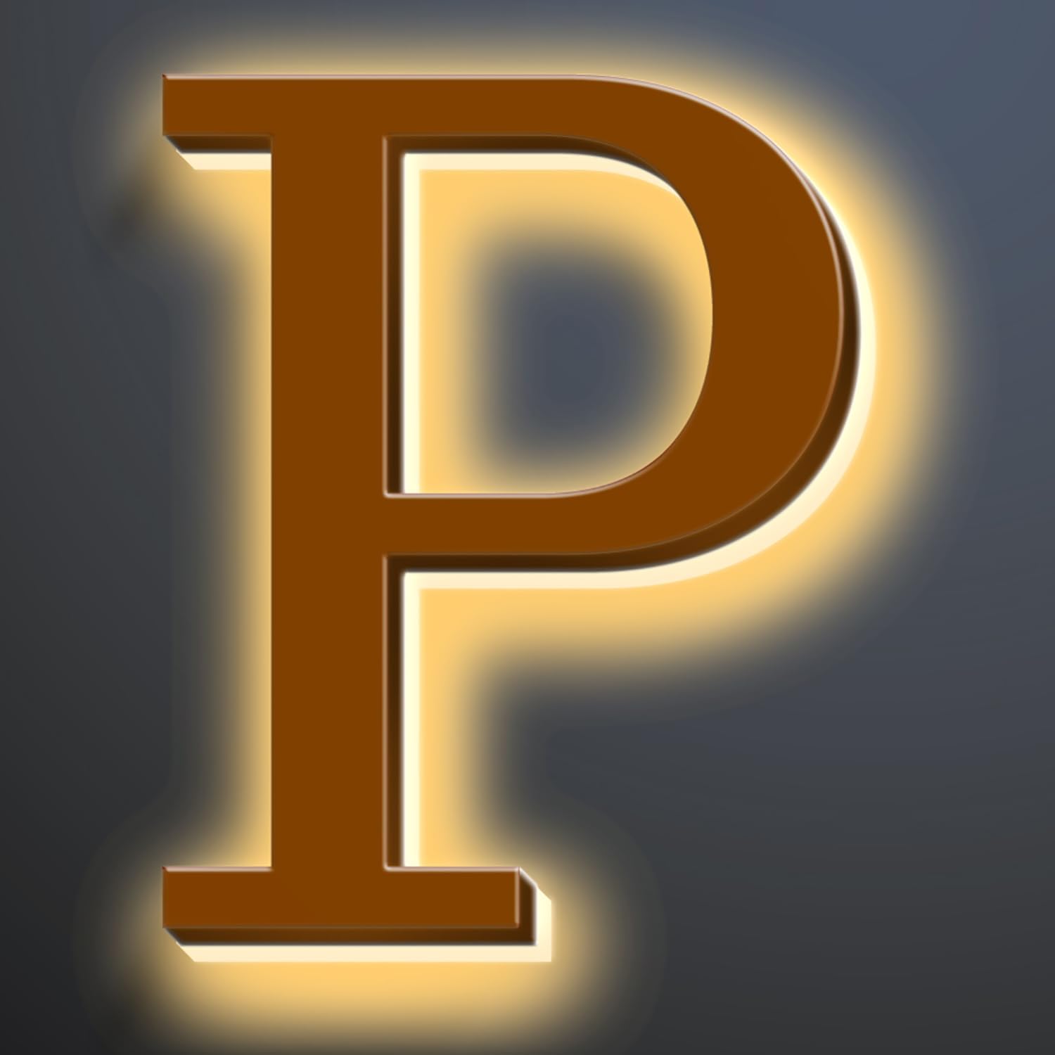 Backlit LED Illuminated Address Numbers 16 Inch, Up-Scale Modern Look, Lighted House Numbers, Large Illuminated Address Numbers Signs, Waterproof, Brown, Warm Light,P