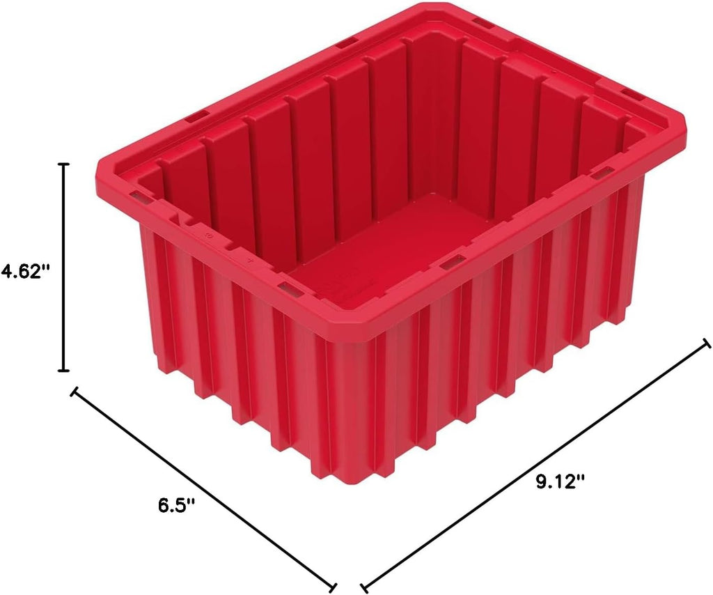 Akro-Mils 33105 Akro-Grid Plastic Slotted Dividable Modu Box Stackable Grid Storage Tote Container, (10-7/8-Inch L x 8-1/4-Inch W x 5-Inch H), (20 Pack), Red