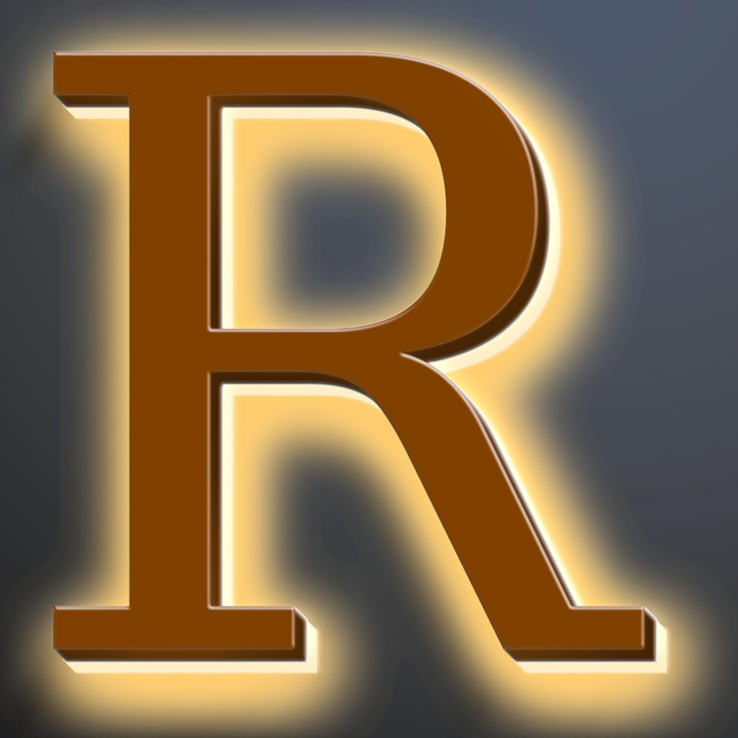 Illuminated LED House Numbers 20', Stainless Steel Backlit LED Illuminated Home Address Numbers, Large Modern Lighted House Numbers For Outside, Brown, Warm Light,R
