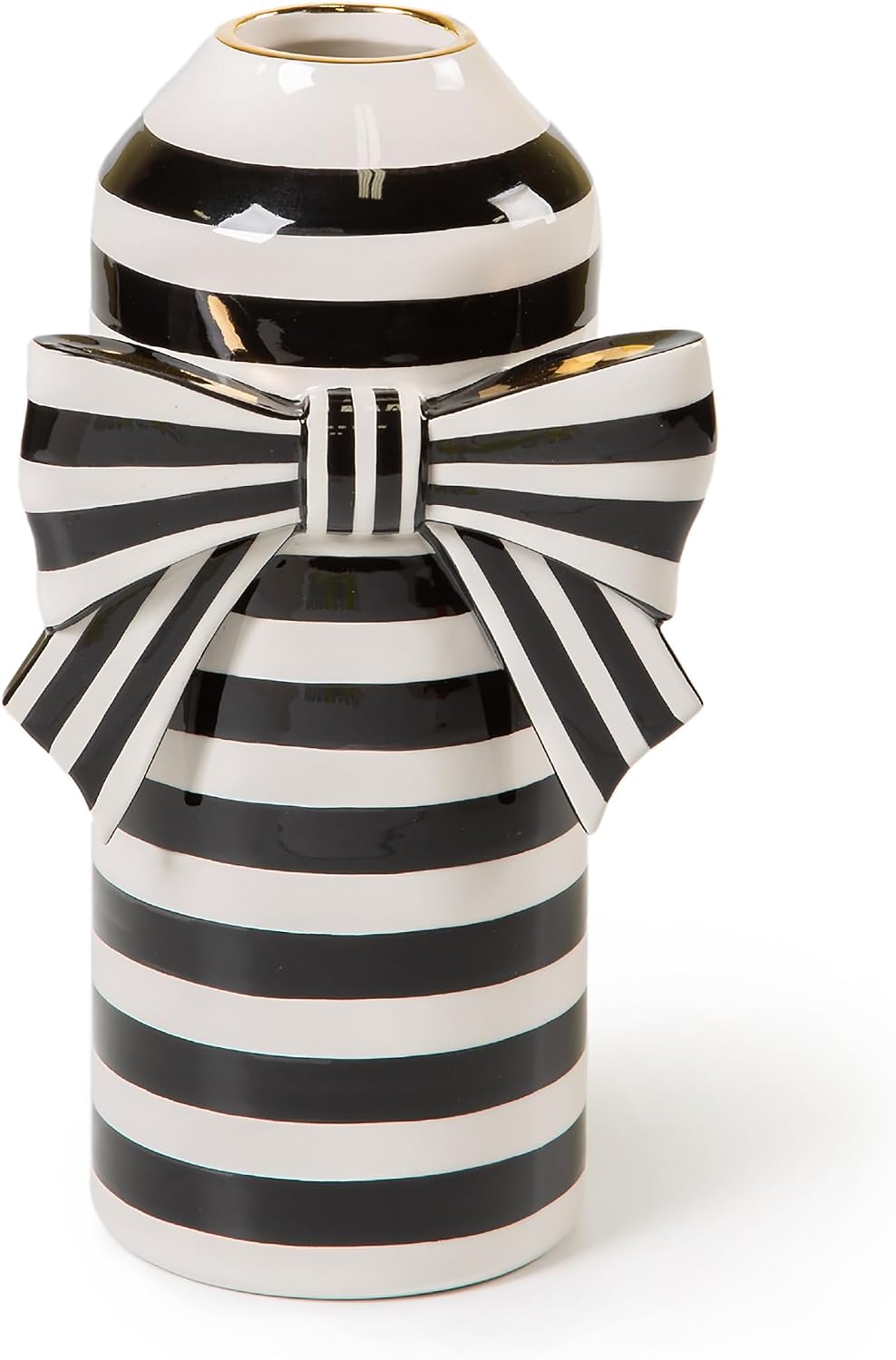 MACKENZIE-CHILDS Courtly Bow Vase, Unique Flower Vase, Decorative Table Decor for Living Room