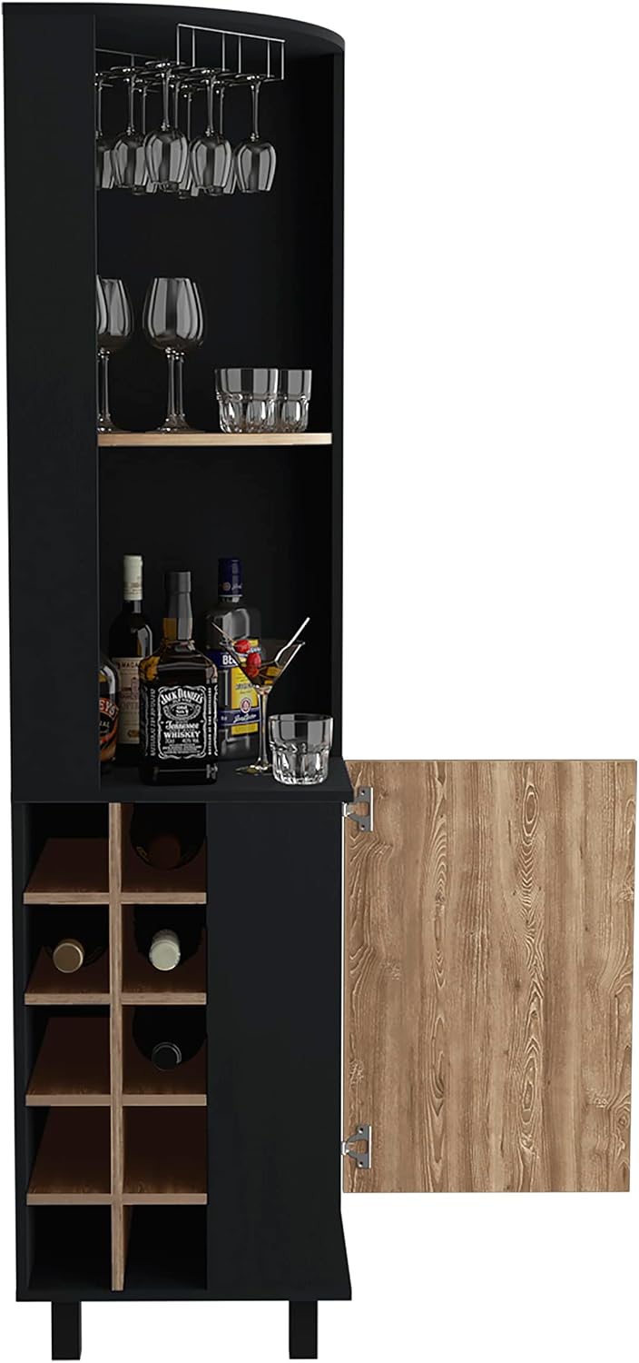 71' Freestanding Storage Cabinet, Kitchen Storage Bakers Rack with Wine Cubbies, Utility Food Cupboard with Stemware Racks for Dining, Multi