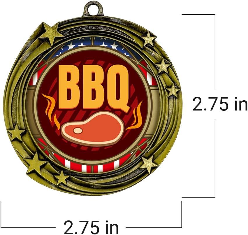 All Quality Stars Design BBQ Medal | Competition Metal Medal - 1st, 2nd, 3rd Place