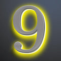 Illuminated Home Address Numbers 16 Inch, Backlit Illuminated LED House Number For Outside, Lighted Up House Address Numbers, Metal House Numbers With LED Lights,9