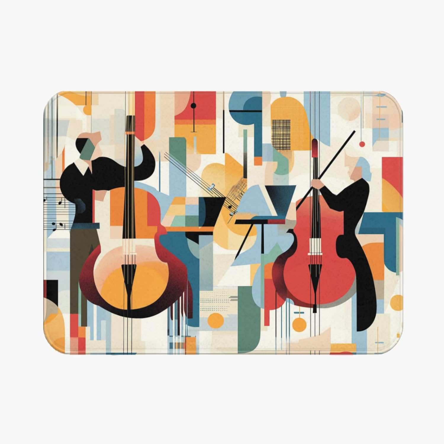 Guitar Rugs for Music Room - Guitar Rug, 6 ft x 8 ft, Abstract Colorful Musical Area, Multicolor, Washable & Non Slip & Soft Large Guitar Home Decor Gifts
