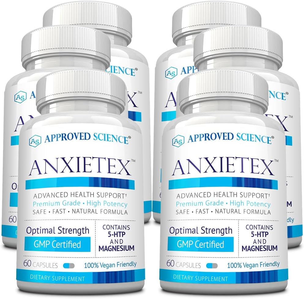 Approved Science Anxietex - Calm and Relaxation - L-Theanine and Magnesium - 60 Capsules - Vegan Friendly - 6 Month Supply