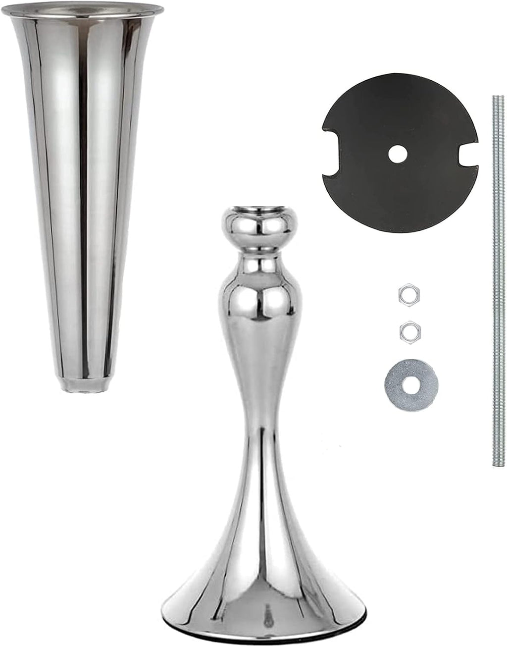 Metal Trumpet Vases for Centerpieces - Set of 10 Elegant Silver Vases for Table, 21.9' Tall Flower Stands for Table Centerpieces Anniversary Celebration Christmas Event Party Home Wedding Decorations
