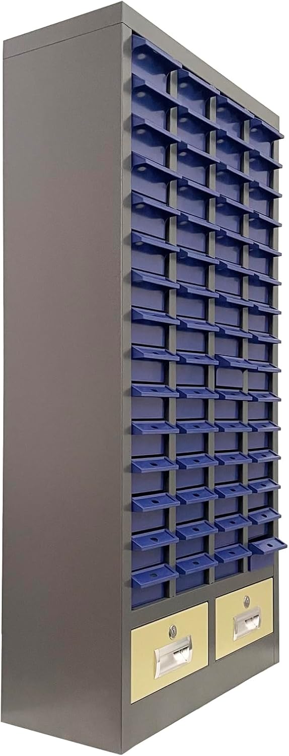 Parts Cabinet 60 Drawers Tool Storage Cabinet Without Door Hardware Organizer with 2 Large Drawers for Nut and Bolt Samples and Electronic Components