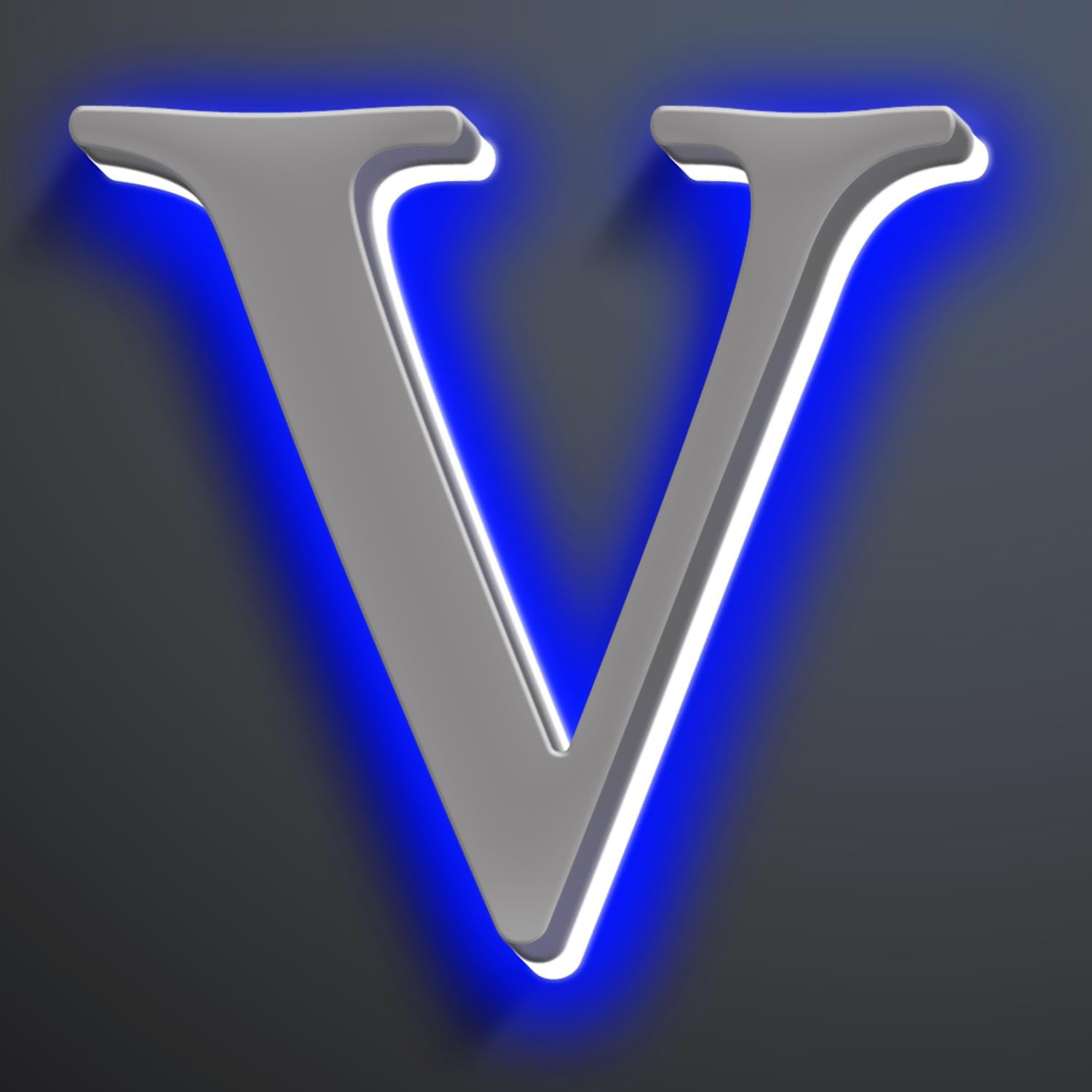 Backlit LED Illuminated House Numbers 18 Inch, Stainless Steel Hand-Polished For House Address Signs, Modern Lighted House Numbers, Large Metal Address Numbers,V
