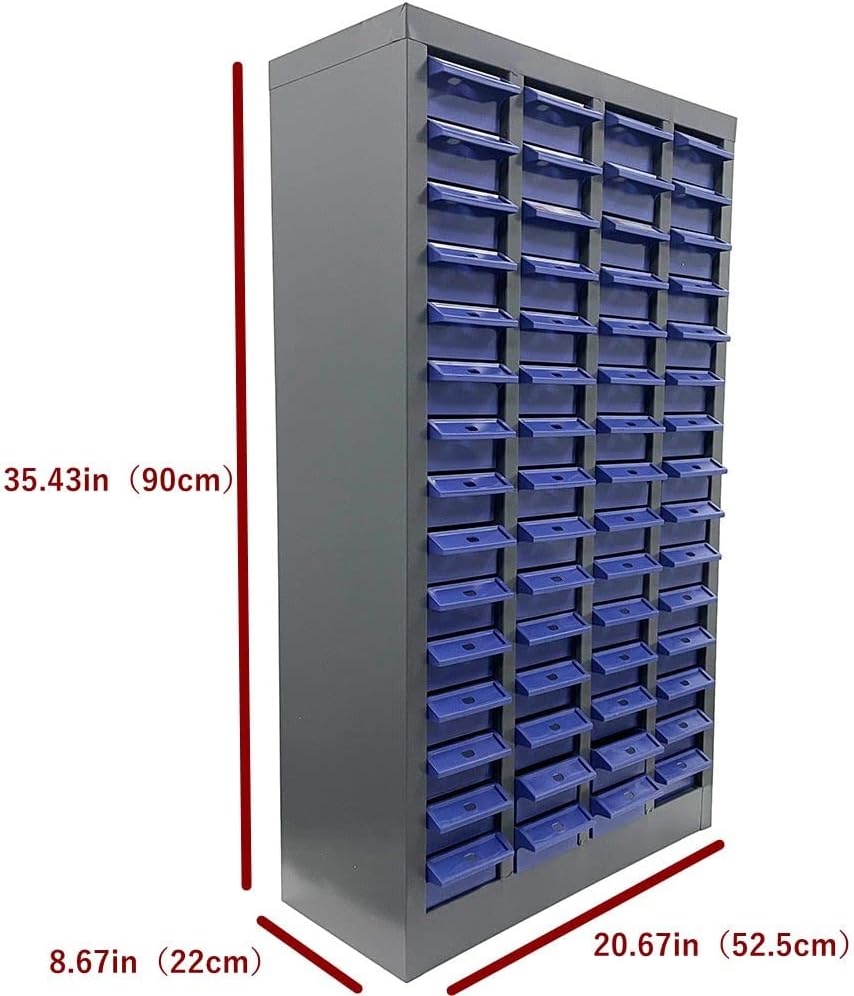Parts Cabinet 60 Drawers Bolt and Nut Tool Storage Bin Hardware Steel Parts Craft Storage Nut and Bolt Organizer Parts Organizer Cabinet