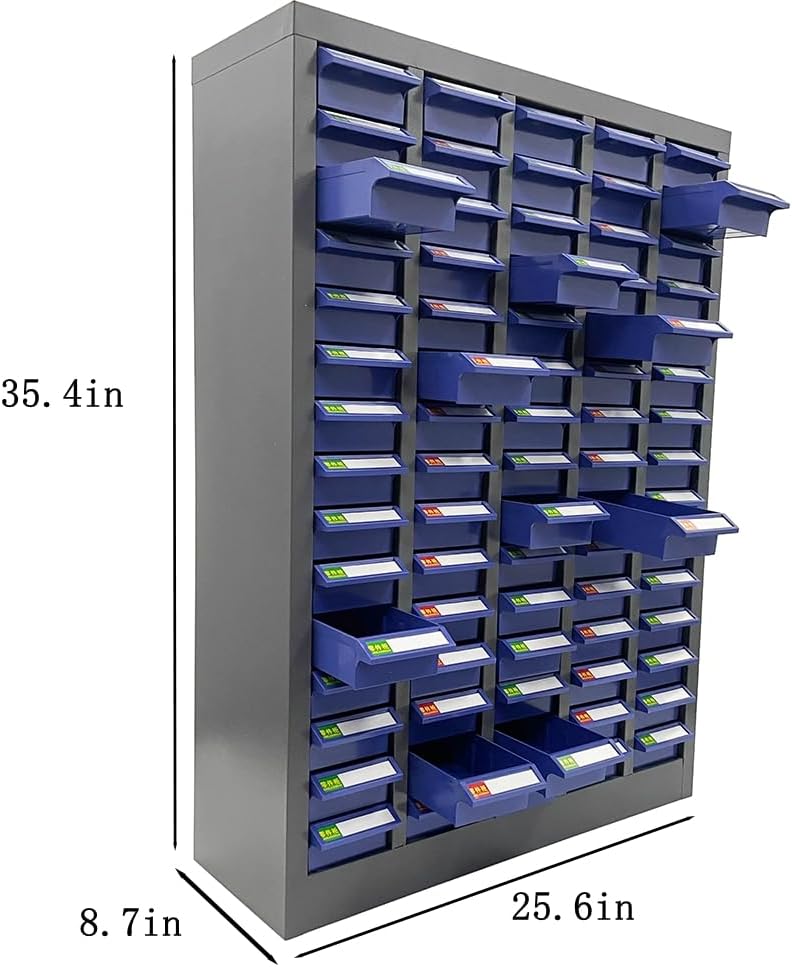 Parts Cabinet Bolt and Nut Tool Storage 75 Drawers Bolt Bin Hardware Organizer with Dividers and Labels