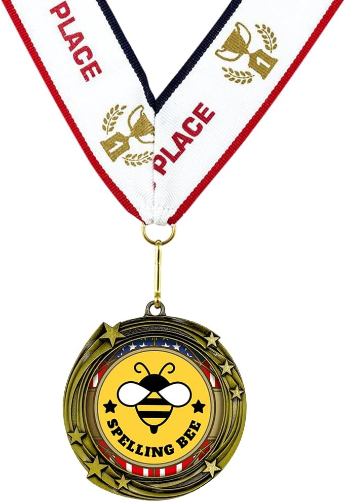 All Quality Stars Design Spelling Bee Medal - 1st, 2nd, 3rd Place