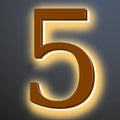 Backlit LED Illuminated Address Numbers 16 Inch, Up-Scale Modern Look, Lighted House Numbers, Large Illuminated Address Numbers Signs, Waterproof, Brown, Warm Light,5