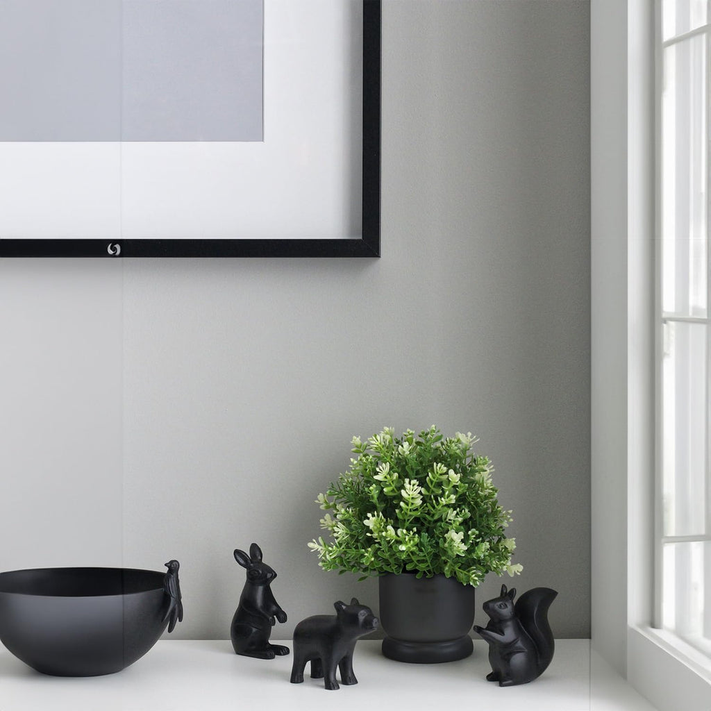 WGVI Black Modern Pedestal Vase Ceramic Bowl, 5.3' x 5'H, Sleek Contemporary Flower or Plant Container, Floral Home Décor Planter, No Drain Hole, 12 Piece
