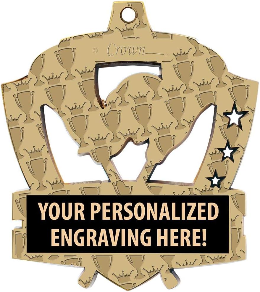Custom Lacrosse Medals, 2 1/4' Shieldz Lacrosse Award Medals with Free Engraving