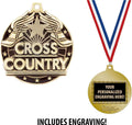 Crown Awards Running Medals, 2' Gold Cross Country Medal Award with Free Custom Engraving