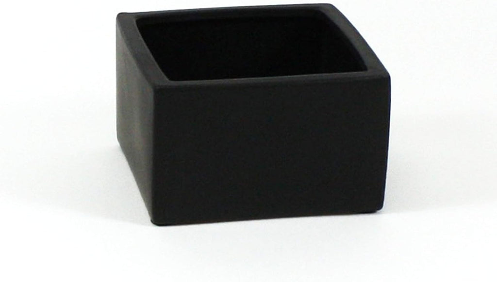 WGV Block Ceramic Vase Bulk, Width 6', Height 4', Elegant Morden Short Square Floral Planter Terrarium Container Table Dresser for Event Accent Home Office Decor Black 12 Pieces
