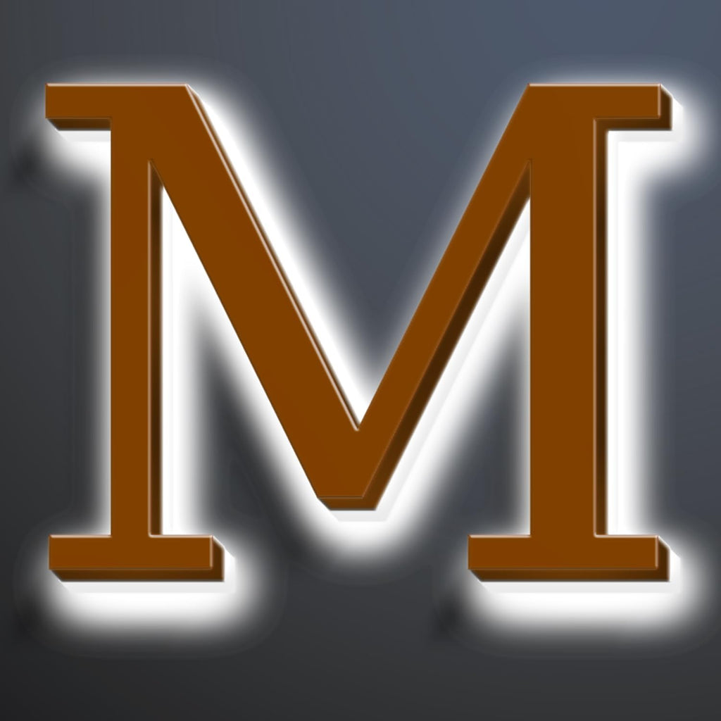 Illuminated LED House Numbers 20 Inch, Backlit LED Illuminated Address Number, Large Modern Lighted House Number For Outdoor, Metal Address Signs, Brown, White Light,M
