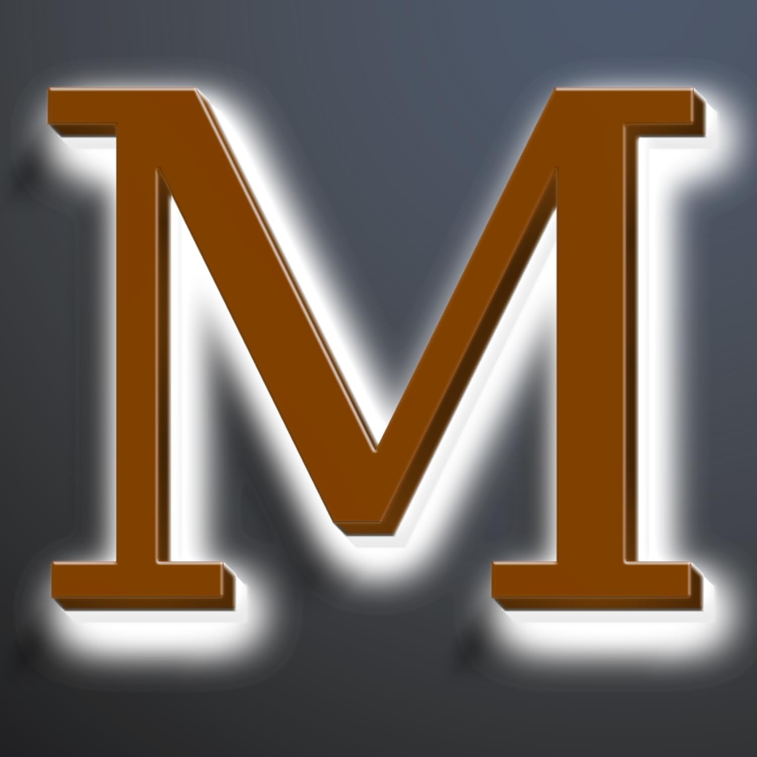 Illuminated LED House Numbers 20 Inch, Backlit LED Illuminated Address Number, Large Modern Lighted House Number For Outdoor, Metal Address Signs, Brown, White Light,M