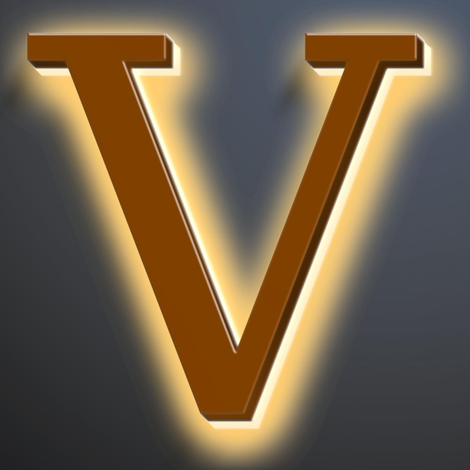 Illuminated LED House Numbers 20', Stainless Steel Backlit LED Illuminated Home Address Numbers, Large Modern Lighted House Numbers For Outside, Brown, Warm Light,V