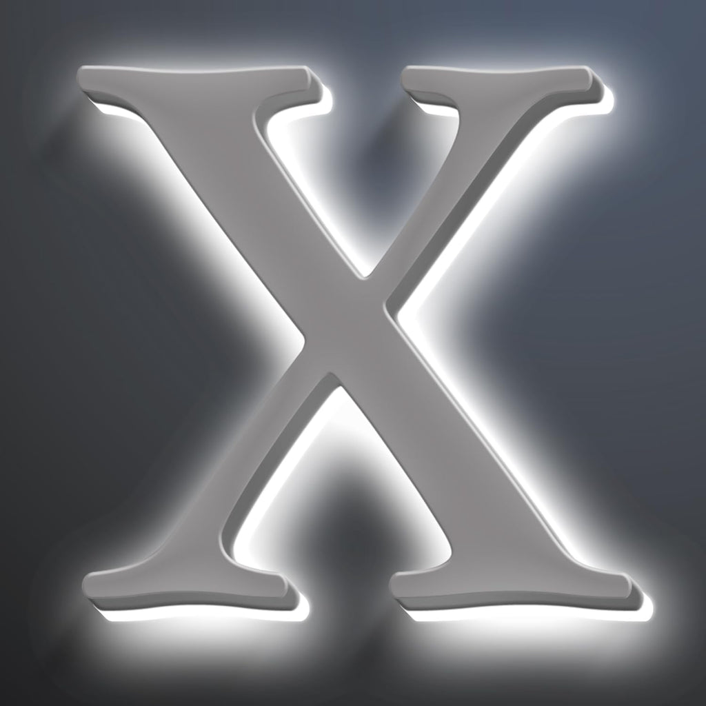 Backlit LED Address Number Get Noticed, 18 Inch Illuminated House Numbers, Lighted Up Home Address Number For Yard, Modern Metal Lighted House Number For Outside,X