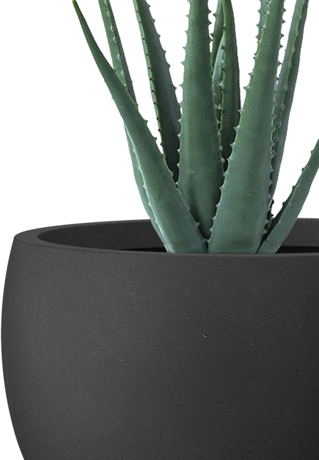 Kante 19.9' Dia Round Concrete Planter, Outdoor/Indoor Large Bowl Plant Pots with Drainage Hole and Rubber Plug for Garden Patio Balcony Home, Black