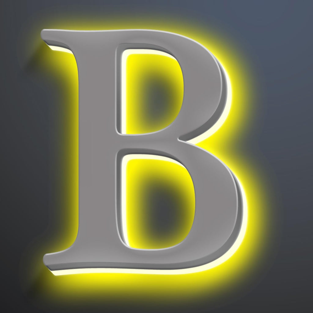 Illuminated Home Address Numbers 16 Inch, Backlit Illuminated LED House Number For Outside, Lighted Up House Address Numbers, Metal House Numbers With LED Lights,B