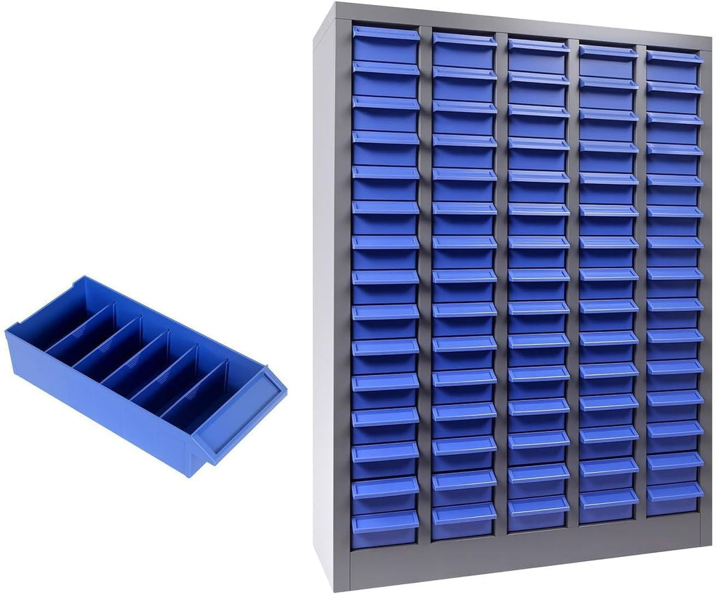 25.8''L×8.66''W×35.4''H Nut and Bolt Organizer 75 Slots, Bolt Organizer, Alloy Steel Parts Organizer with Abs Material Drawer, Bolt Bin with Label Stickers for Tool Hardware Storage (75)