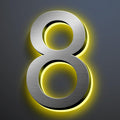 Modern Illuminated Home Address Number, Backlit LED Address Numbers For House, Stainless Steel Lighted Up House Numbers For Outside, Waterproof,14 Inch/350mm,Q