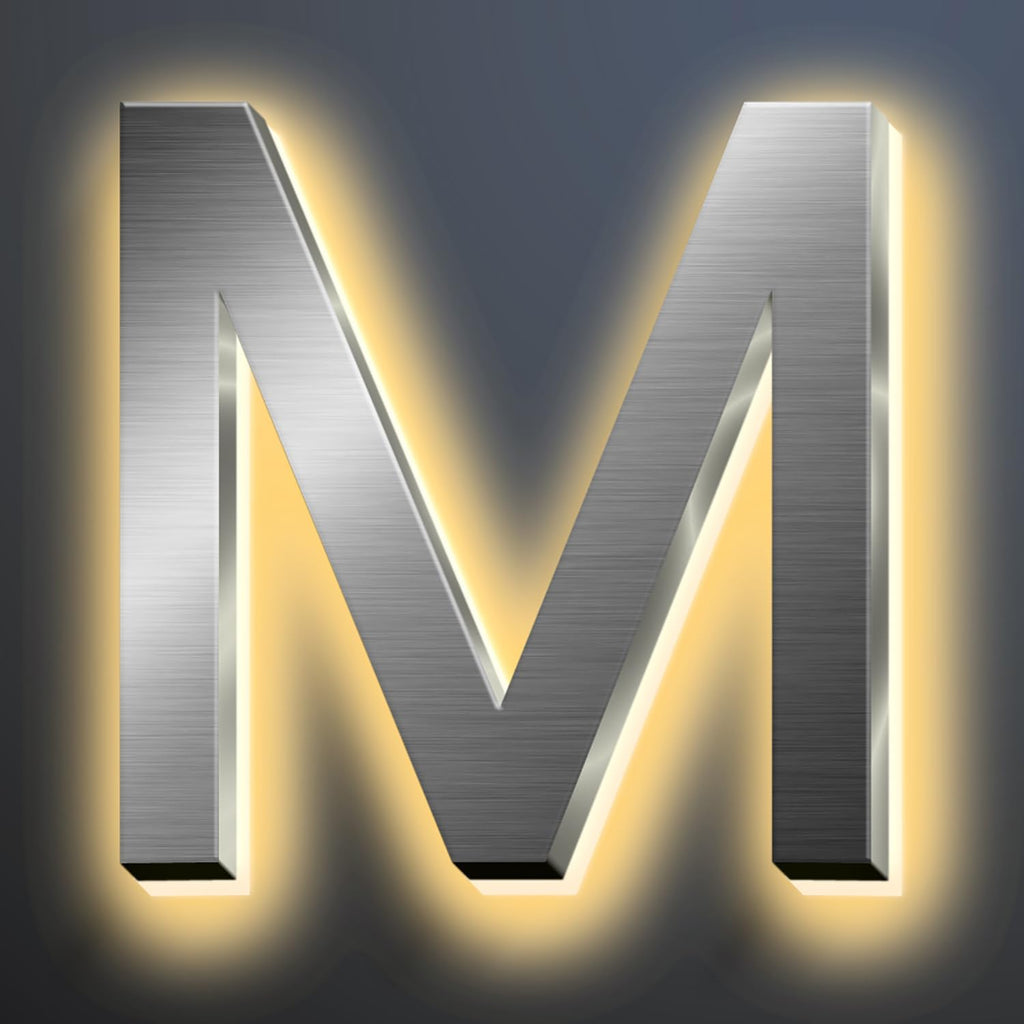 Illuminated LED House Numbers 18 Inch, Backlit LED Illuminated Address Numbers, Modern Lighted House Numbers At Night, Waterproof Large Metal Home Address Signs,M