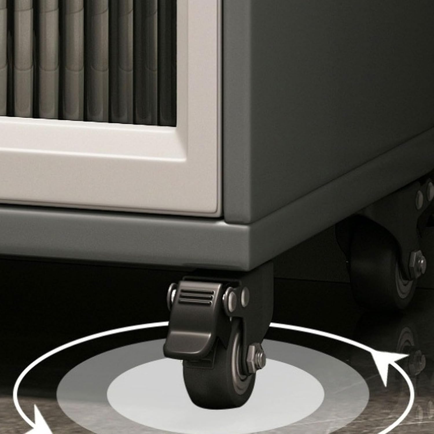 Kitchen Storage Rack with Wheels Bakers Rack with Storage Cabinet for Small Spaces with 360° Rolling Wheels, for Spices, Pots and Pans(White,40 * 35 * 86cm)