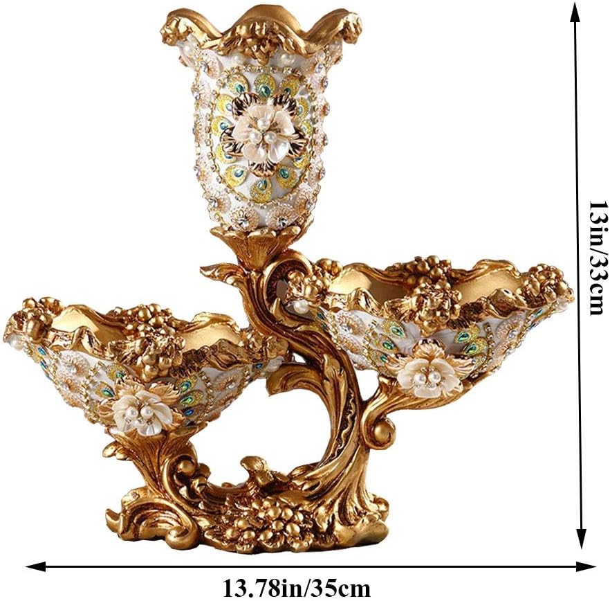 Elegant Large Flower Vases Table Centerpiece for Kitchen Dining Living Room Home Decor, European RetroTall Big Resin Flowers Chinese Vases for Bedroom Decorations, White 13.78in ×13in