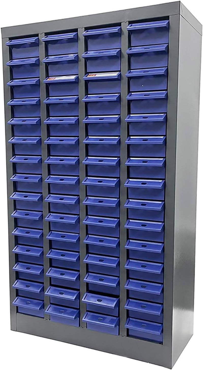 Small Parts Storage Cabinet, 60 Drawers (7.8x3.9x1.9 Inch), Heavy Duty Cold-Rolled Steel + ABS/PS, Hardware Organizer for Nails/Screws/Bolts/Nuts, Anti-Fall