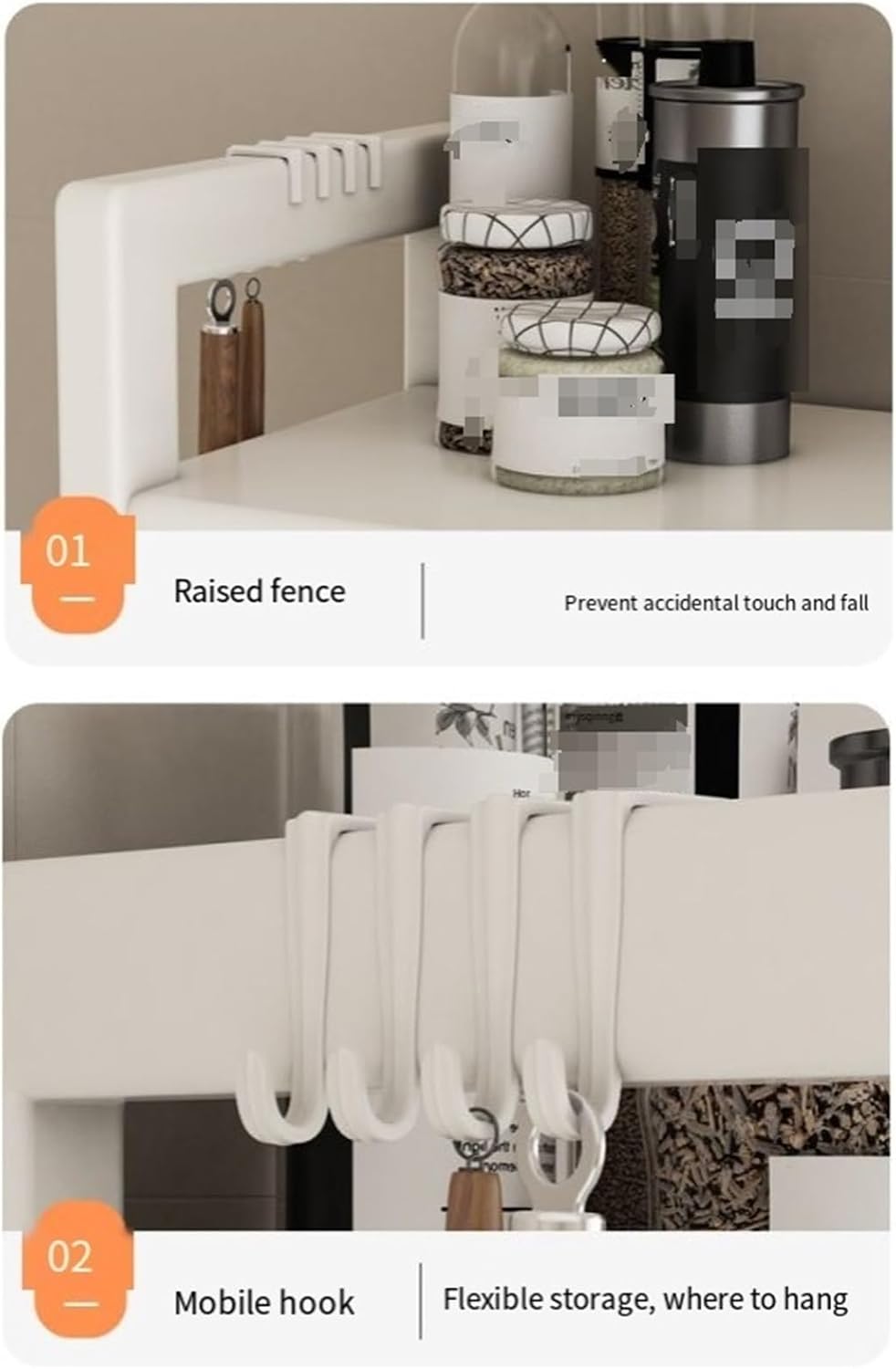 Kitchen Pantry Storage Cabinet Shelf Microwave 6-Tier Stand with Storage with Flip Door and Wheels Metal Sideboard Baker's Rack Coffee Pub for Spices Pots Pans ﻿,Living Room